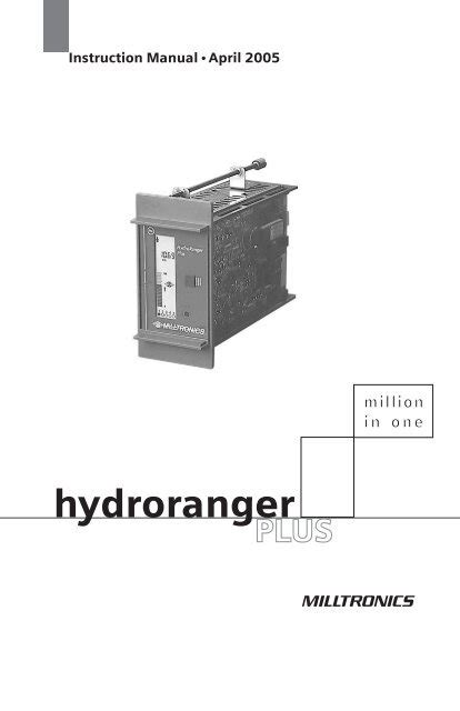 MILLTRONICS HYDRORANGER PLUS MANUAL Ebook Kindle Editon