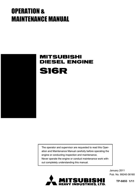 MITSUBISHI S16R SERVICE MANUAL Ebook Kindle Editon