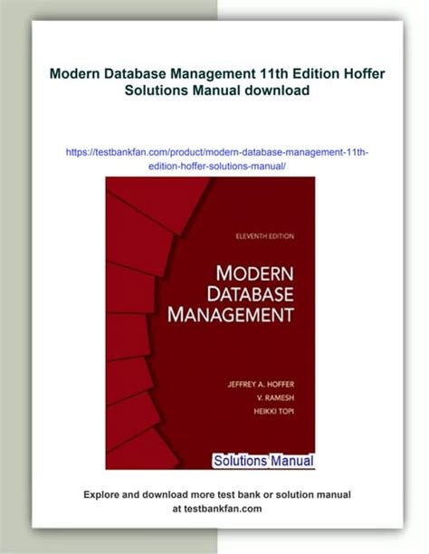 MODERN DATABASE MANAGEMENT 11TH EDITION SOLUTIONS MANUAL Ebook Reader