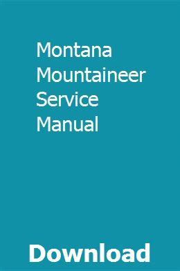 MONTANA MOUNTAINEER SERVICE MANUAL Ebook Reader