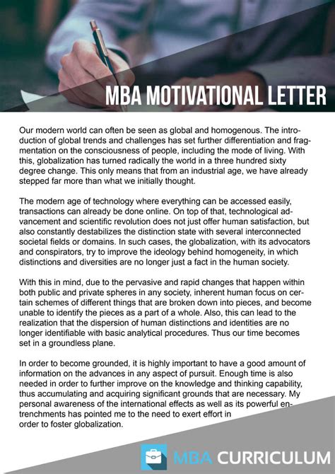 MOTIVATION LETTER FOR MBA SCHOLARSHIP SAMPLE Ebook Kindle Editon