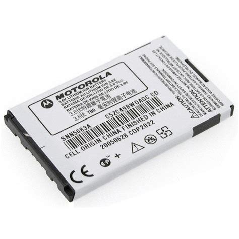 MOTOROLA SNN5683A BATTERY V265 V557 PDF