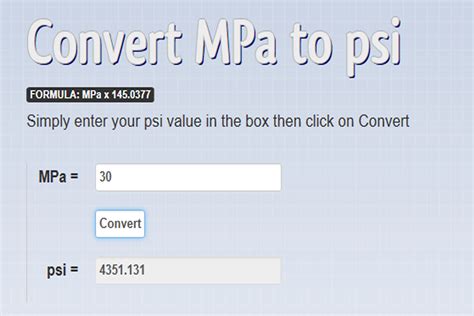 MPA vs. PSI Conversion: A Comprehensive Guide