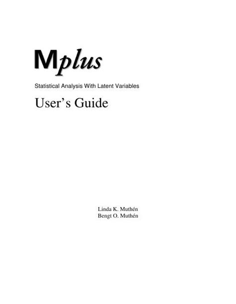 MPLUS MANUAL VERSION 7 Ebook Doc