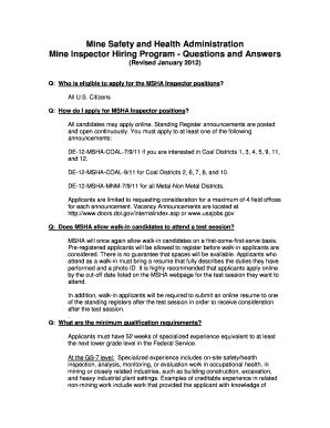 MSHA - Mine Inspector Hiring Program - Questions and Answers Pdf Kindle Editon