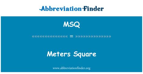 MSQ (Metric Square Units)