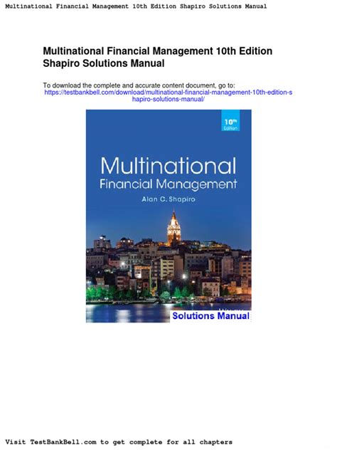 MULTINATIONAL FINANCIAL MANAGEMENT SHAPIRO SOLUTIONS MANUAL Ebook Reader