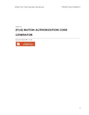 MUTOH AUTHORIZATION CODE GENERATOR Ebook Doc