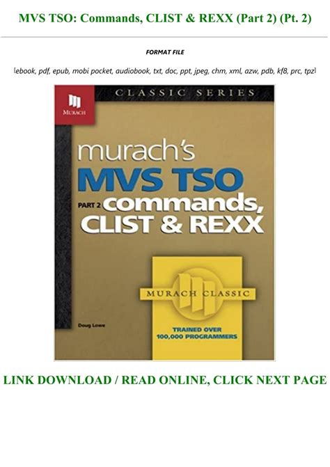 MVS TSO Commands CLIST and REXX Part 2 Pt 2 Reader