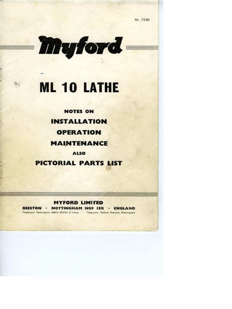 MYFORD ML10 MANUAL LARGE Ebook Doc