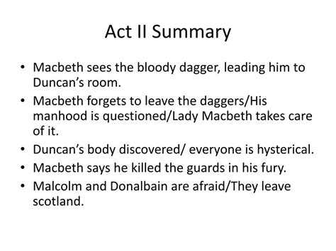 Macbeth Act 2 Plot Summary: A Chilling Descent into Darkness