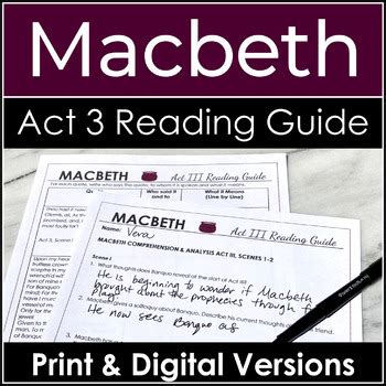 Macbeth Act Iii Reading Study Guide Answers Doc