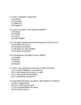 Macbeth Ap Multiple Choice Answer Key Doc