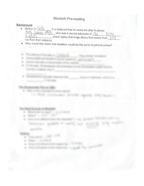 Macbeth Review Questions And Answers Doc