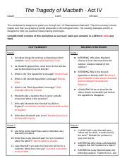 Macbeth Study Guide Act 4 Answers Reader