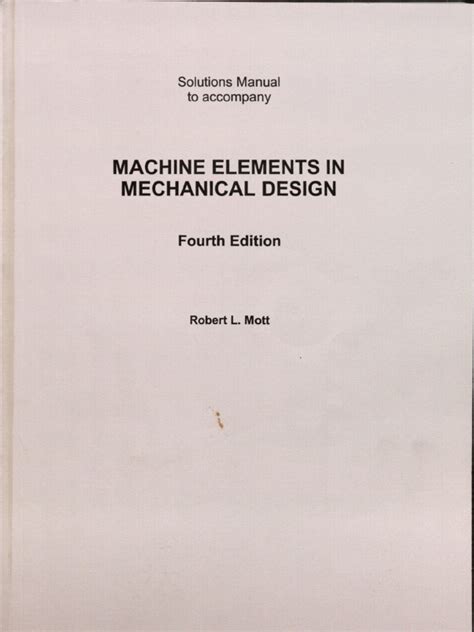 Machine Elements In Mechanical Design 4th Edition Solution Manual PDF