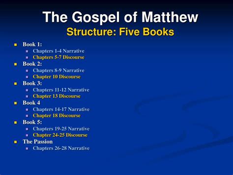 Macro Structure of Matthew's Gospel Reader
