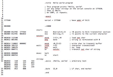 Macro-11 Assembly Language Reader