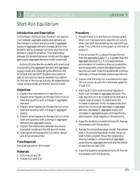 Macroeconomics Lesson 5 Activity 8 Answers Reader