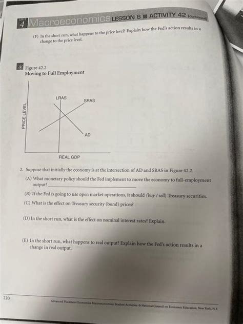 Macroeconomics Lesson 6 Activity 29 Answers Doc