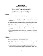 Macroeconomics Multiple Choice Questions And Answers Lipsey PDF