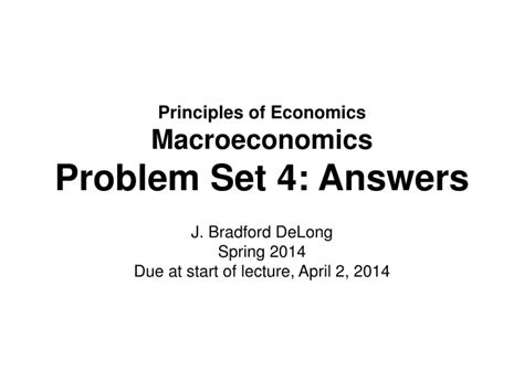 Macroeconomics Problem Set 4 Answers Kindle Editon