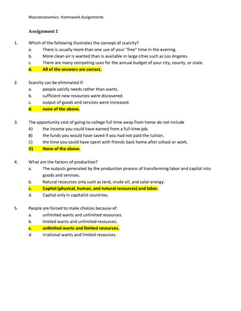 Macroeconomics Test Questions And Answers PDF