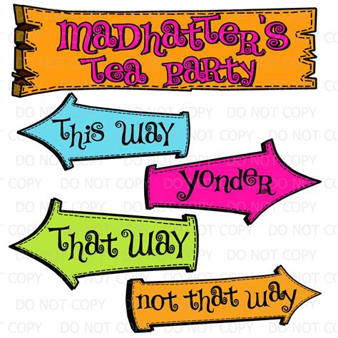 Mad Hatter Tea Party Printable Signs
