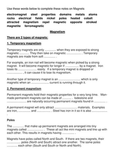 Magnetism Cloze Answer Key Kindle Editon