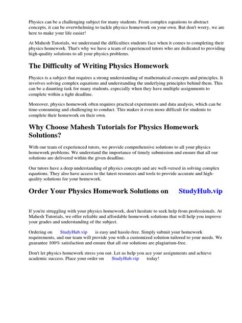 Mahesh Tutorials Science Solutions Physics Homework Solution Doc