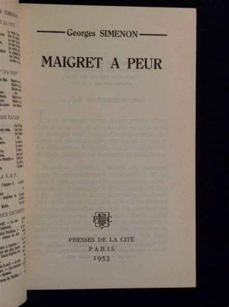 Maigret a Peur Ldp Simenon French Edition Kindle Editon