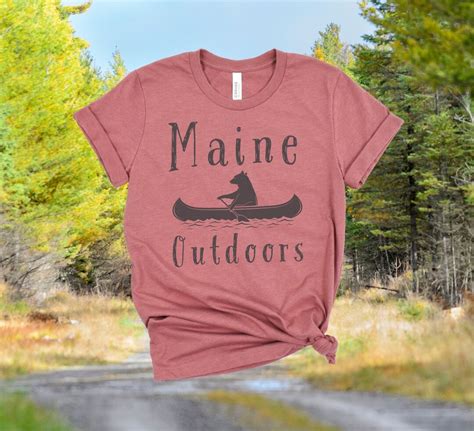 Maine Vacationland Shirt: Bear Fishing in a Canoe Shirt