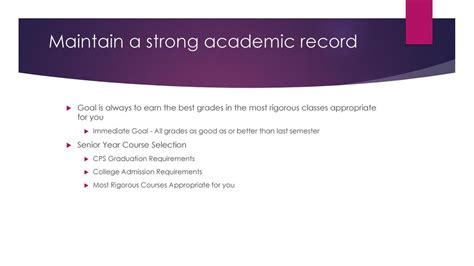 Maintain a strong academic record: