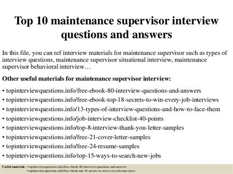 Maintenance Manager Interview Questions Answers Doc