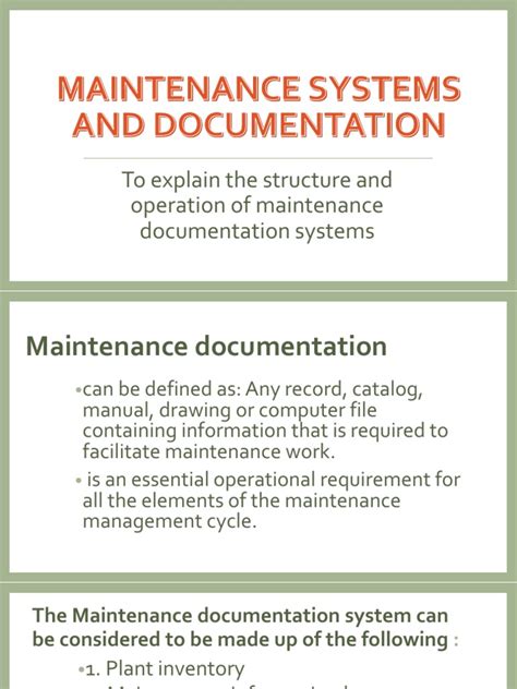 Maintenance Systems and Documentation Doc