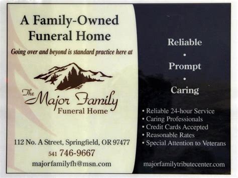 Major Family Funeral Home Springfield Oregon