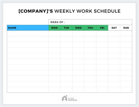 Make A Weekly Schedule Template