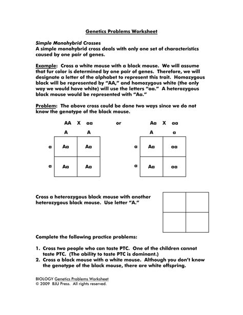 Make Some Heterozygous Monohybrid Crosses Answer Key PDF