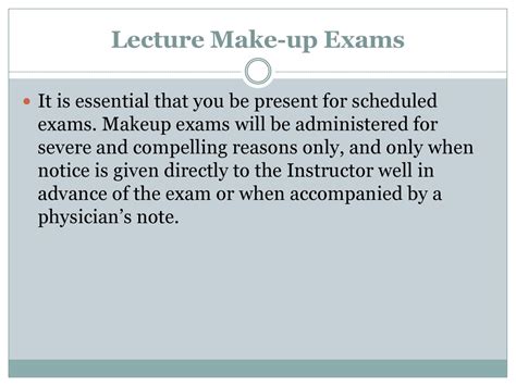 Make Up an Exam: A Comprehensive Review