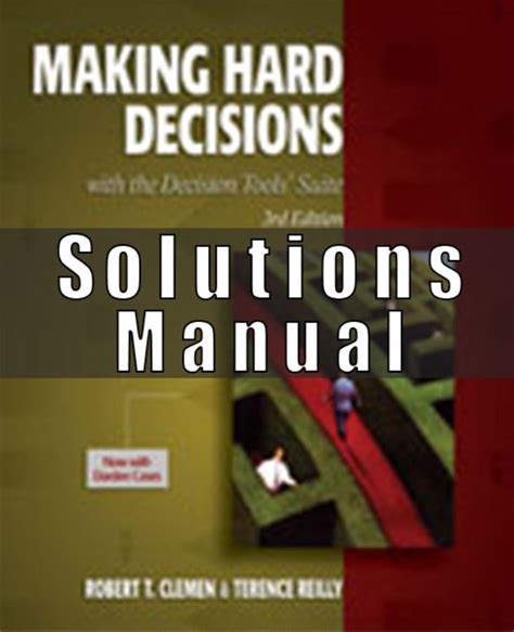 Making Hard Decisions Solutions Manual Ebook Doc