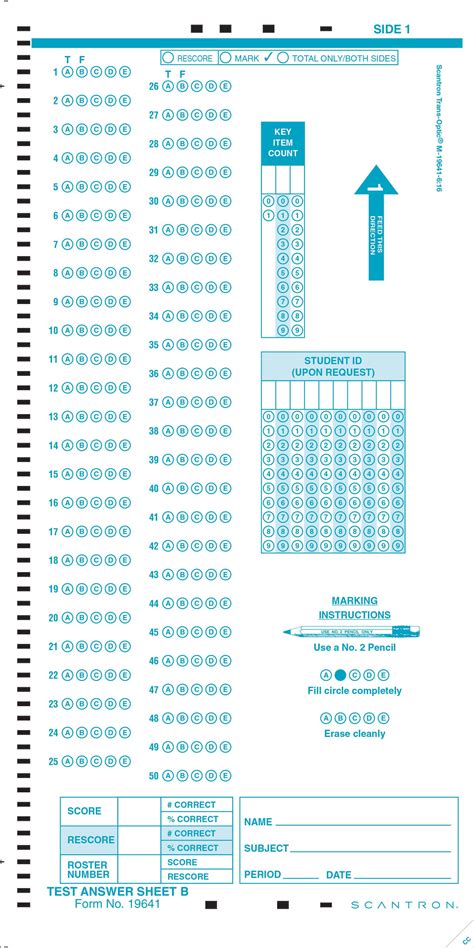 Making Key For Scantron Answer Sheet 19641 Epub