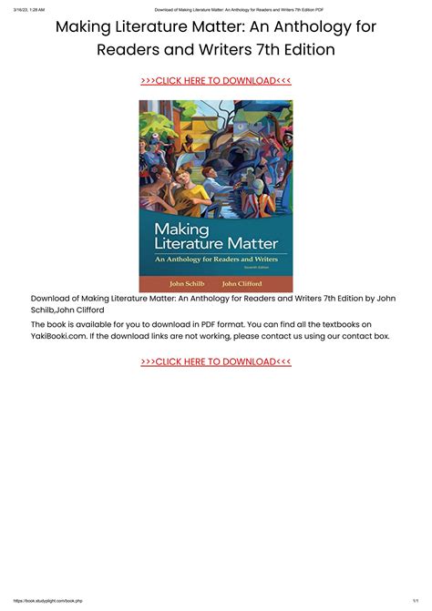 Making Literature Matter 5th Edition Pdf Download Kindle Editon