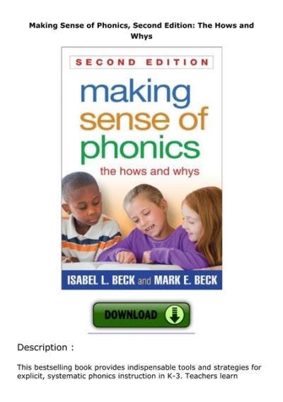 Making Sense of Phonics Second Edition The Hows and Whys PDF