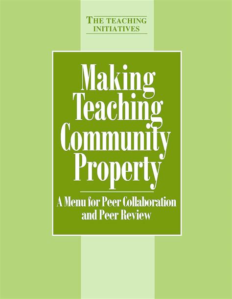 Making Teaching Community Property A Menu for Peer Collaboration and Peer Review Epub