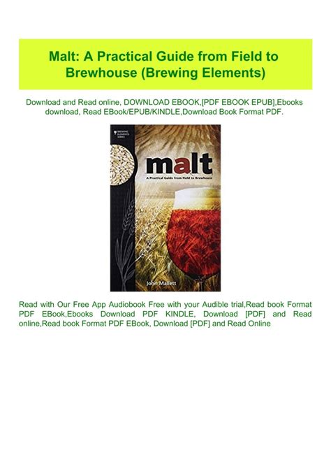 Malt Practical Brewhouse Brewing Elements Kindle Editon