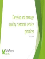 Manage Quality Customer Service Answers PDF