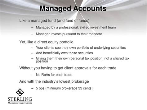 Managed accounts: