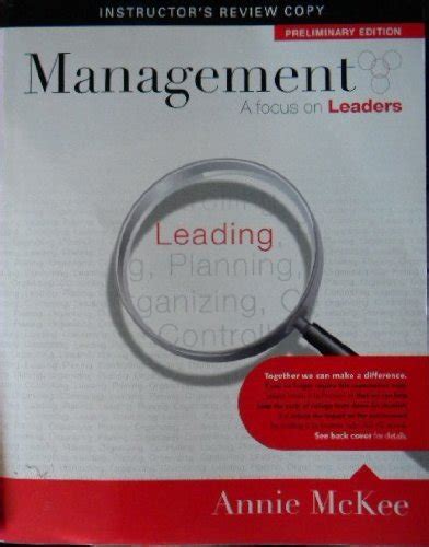 Management A Focus On Leaders Preliminary Edition Instructor Copy Reader