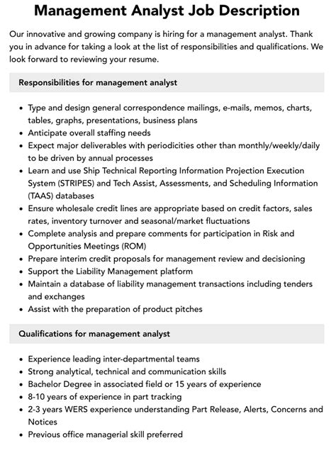 Management Analyst Jobs: An Overview