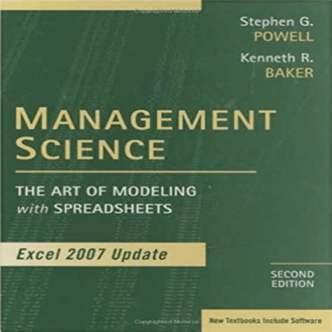 Management Science Powell And Baker Solution Reader